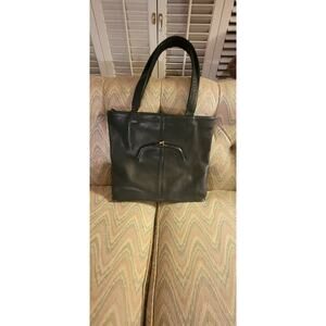 VTG COACH Bonnie Cashin Black Leather Shoulder Bag Purse Tote Zip Kiss Lock#5163